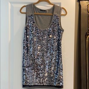 Silver & Gray Sequin Tank Tunic
